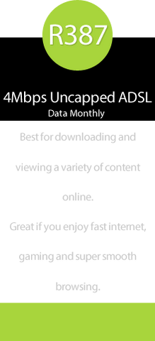 4Mbps Uncapped ADSL Data